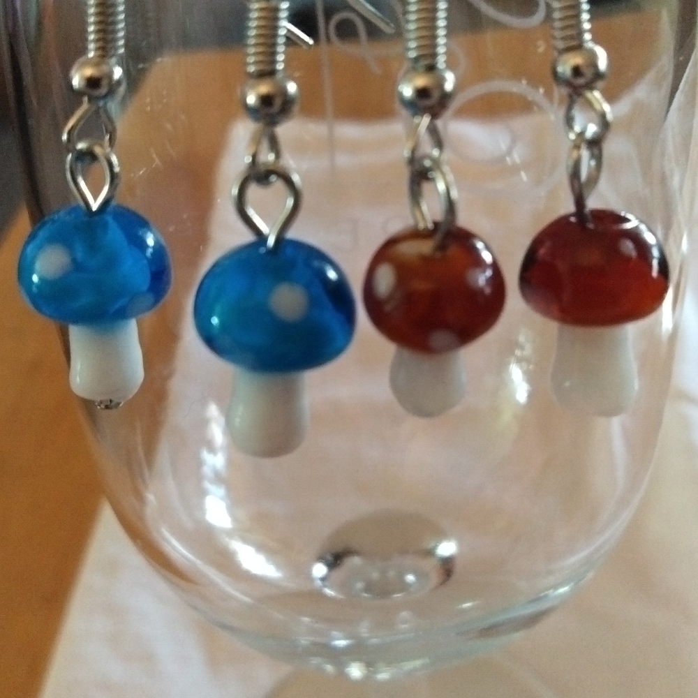 Handmade Mushroom Earrings